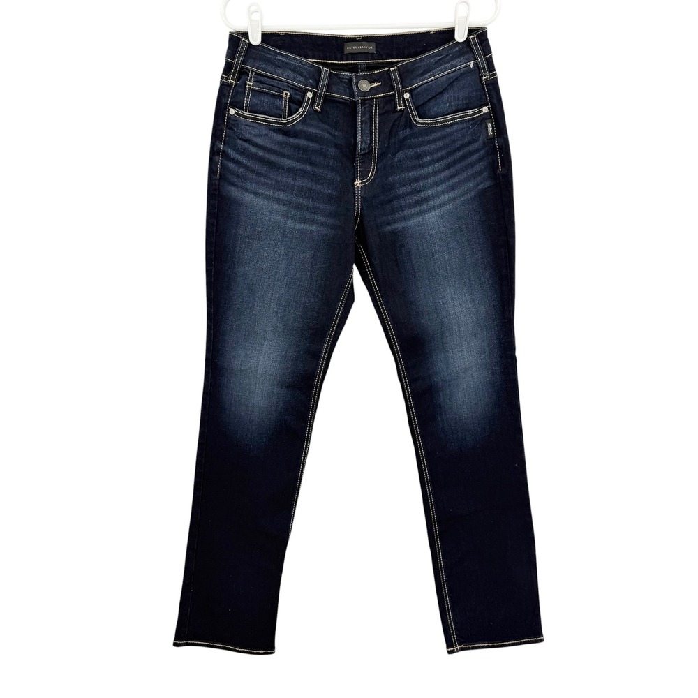 Silver Jeans Women's Suki Straight Leg Jeans Size W32 L31 Dark Wash Indigo NWOT